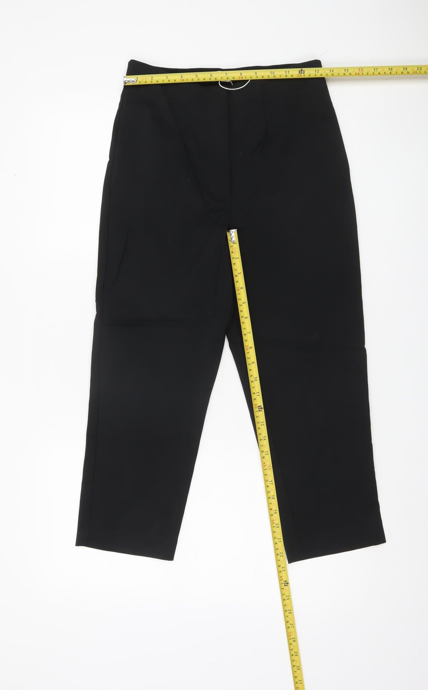 Marks and Spencer Womens Black Size 8 Straight Leg Trousers