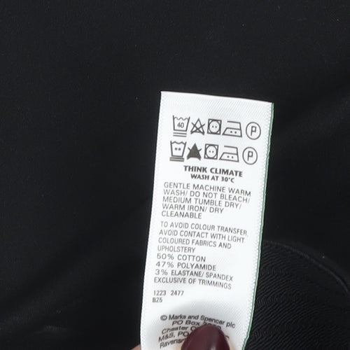 Marks and Spencer Womens Black Size 8 Straight Leg Trousers