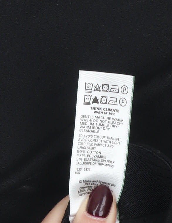 Marks and Spencer Womens Black Size 8 Straight Leg Trousers