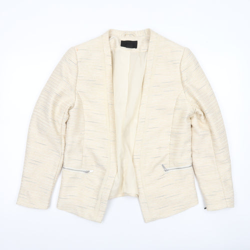 H&M Women Ivory Blazer Size 16 Shawl Collar Workwear Jacket
