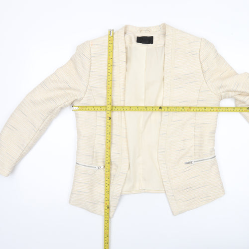 H&M Women Ivory Blazer Size 16 Shawl Collar Workwear Jacket
