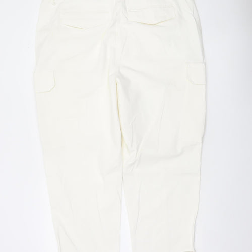 Marks and Spencer Women’s Ivory Cargo Trousers Size 20 Regular Cotton