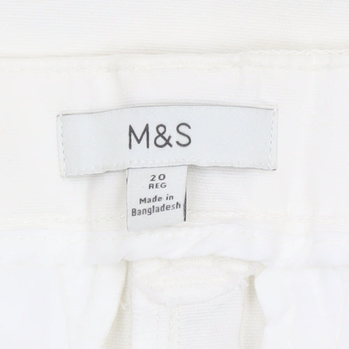 Marks and Spencer Women’s Ivory Cargo Trousers Size 20 Regular Cotton