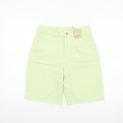 Marks and Spencer Girls Green Bermuda Denim Shorts 11-12Y Adjustable Waist