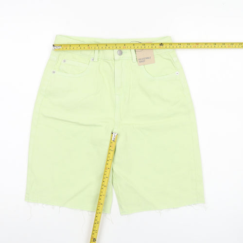 Marks and Spencer Girls Green Bermuda Denim Shorts 11-12Y Adjustable Waist
