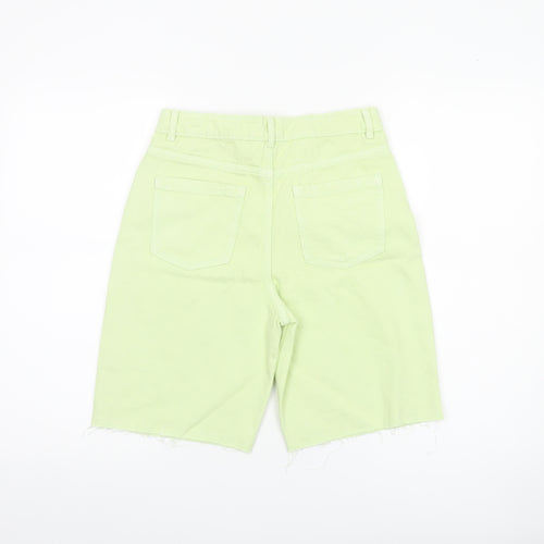 Marks and Spencer Girls Green Bermuda Denim Shorts 11-12Y Adjustable Waist