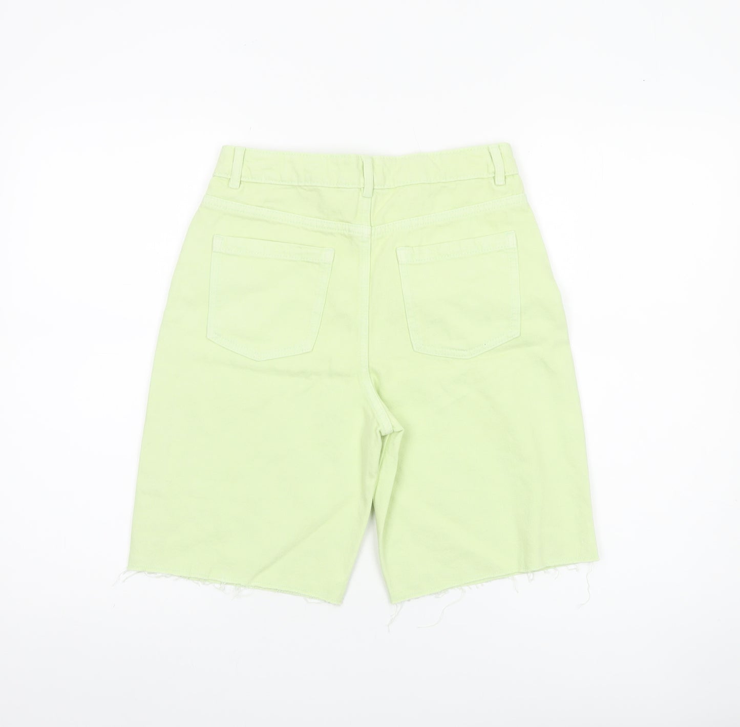 Marks and Spencer Girls Green Bermuda Denim Shorts 11-12Y Adjustable Waist