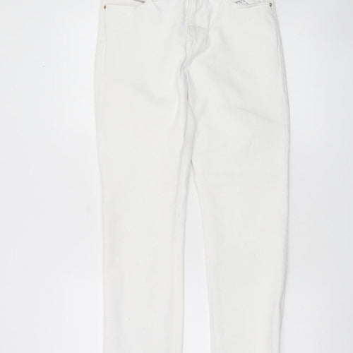Frame Women’s White Slim Straight Jeans Size 27 Frayed Hem
