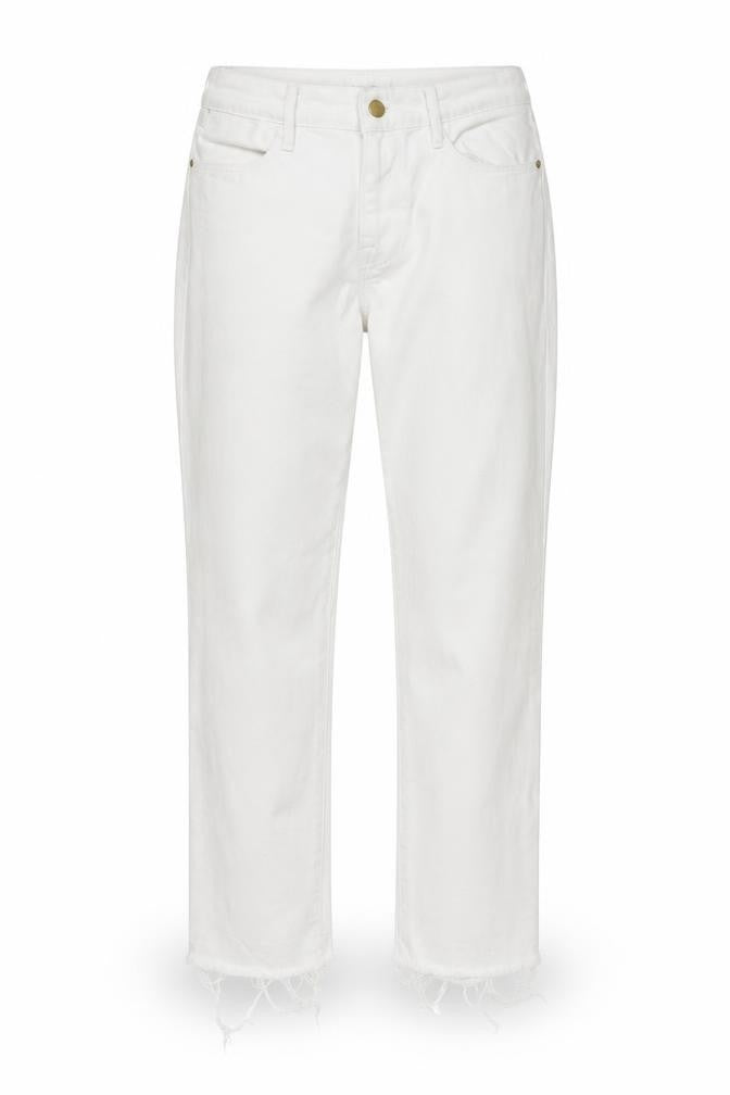 Frame Women’s White Slim Straight Jeans Size 27 Frayed Hem