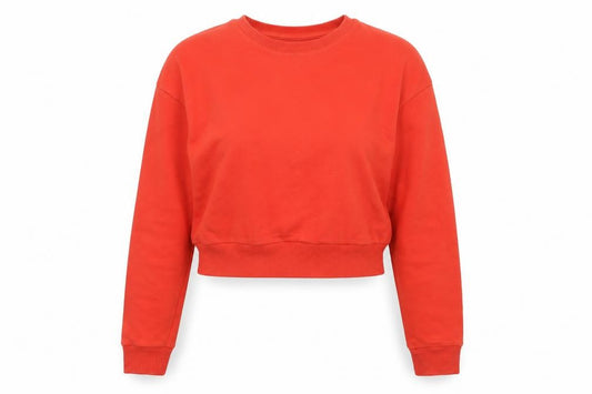 Front view of ASOS Women’s Red Cotton Pullover Sweatshirt, size UK 12