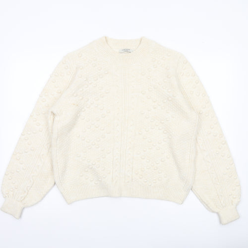 LCW Casual Women’s Ivory Cable Knit Jumper L Long Sleeve Pullover