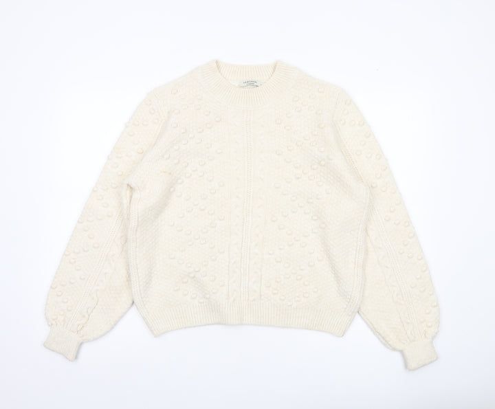 LCW Casual Women’s Ivory Cable Knit Jumper L Long Sleeve Pullover