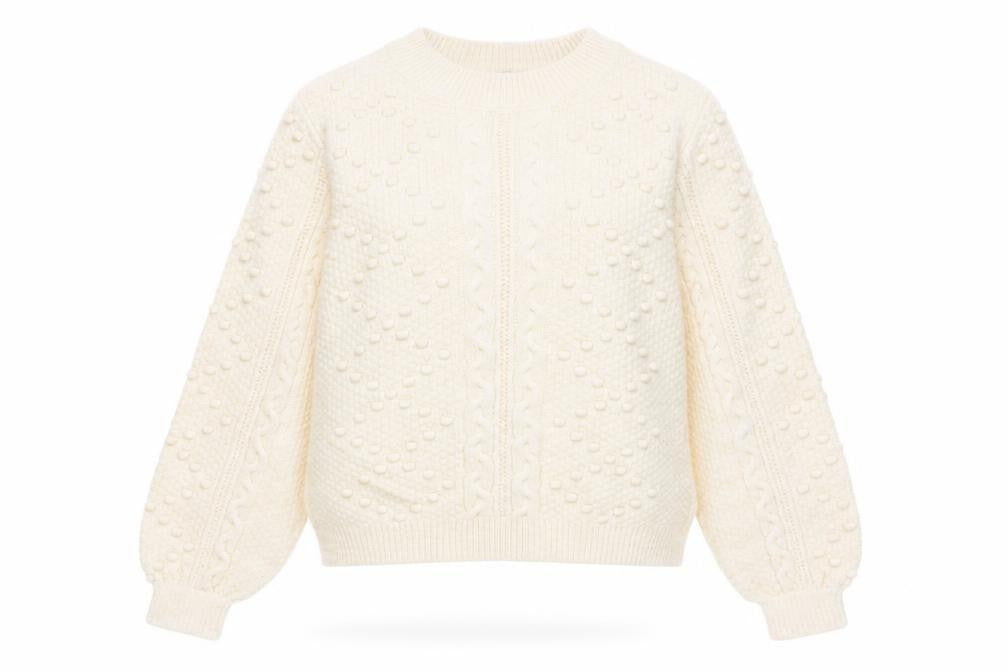 Front view of LCW Casual Women’s Ivory Cable Knit Jumper L Long Sleeve Pullover