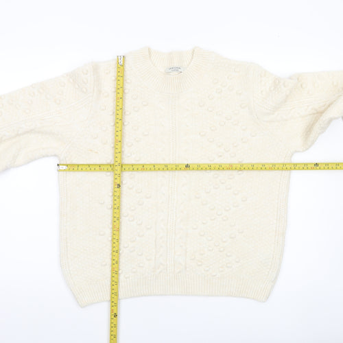LCW Casual Women’s Ivory Cable Knit Jumper L Long Sleeve Pullover