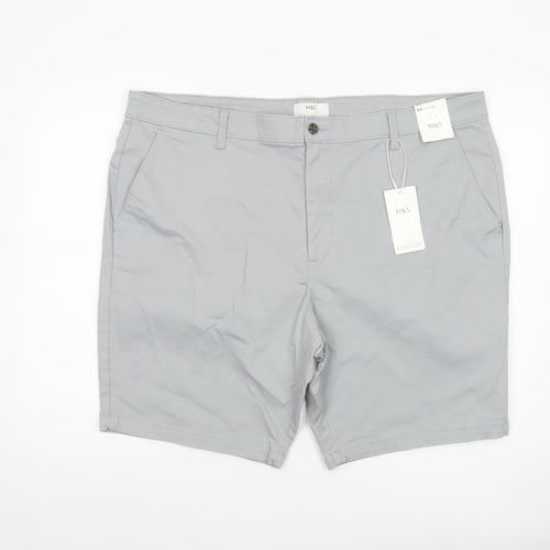 Marks and Spencer Men’s Grey Chino Shorts Size 44 Regular Cotton