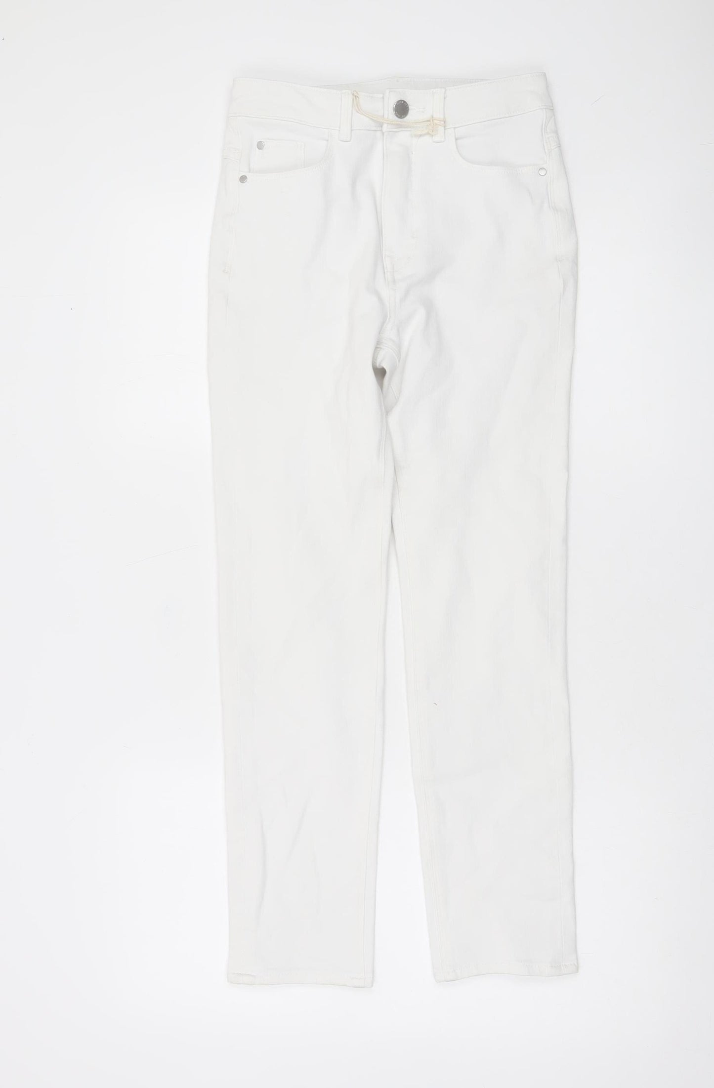 Marks and Spencer Womens White Slim Straight Jeans Size 8 Short