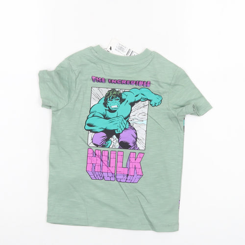 Marks and Spencer Boys Green Hulk Marvel T-Shirt 2-3 Years