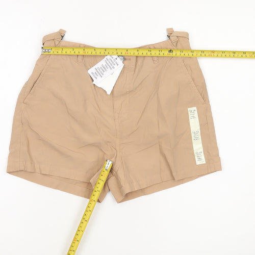 Marks and Spencer Girls Beige Chino Shorts Size 13-14 Years Cotton Casual