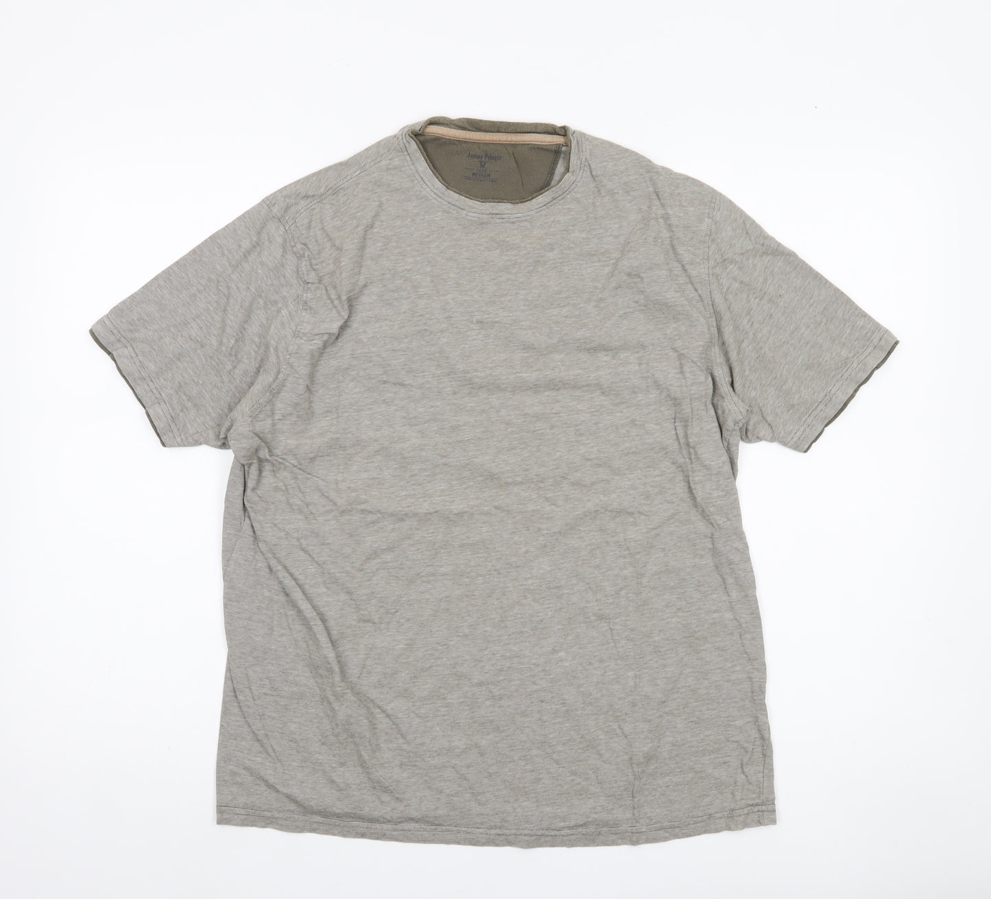 James Pringle Men's Grey Medium Cotton Crew Neck T-Shirt