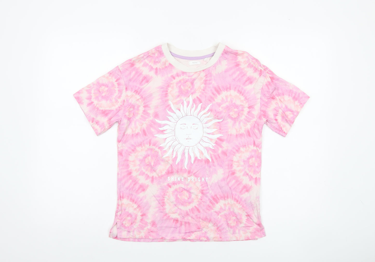 Next Girls Pink Tie Dye Sun Shine Bright T-Shirt 9 Years Cotton
