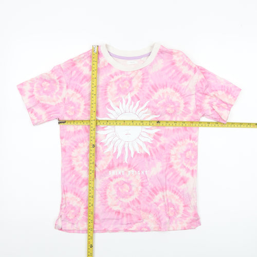 Next Girls Pink Tie Dye Sun Shine Bright T-Shirt 9 Years Cotton