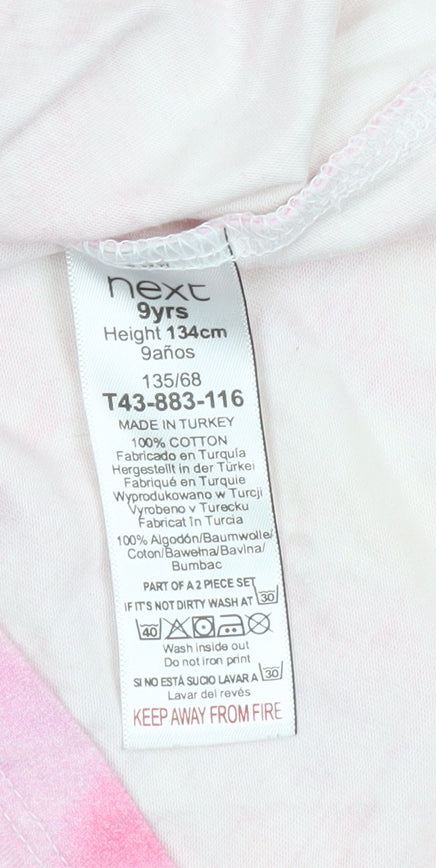 Next Girls Pink Tie Dye Sun Shine Bright T-Shirt 9 Years Cotton