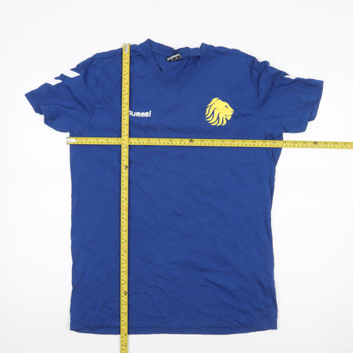 Hummel Men’s Blue Crew Neck Sports T-Shirt Size L Cotton