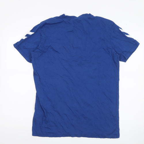 Hummel Men’s Blue Crew Neck Sports T-Shirt Size L Cotton