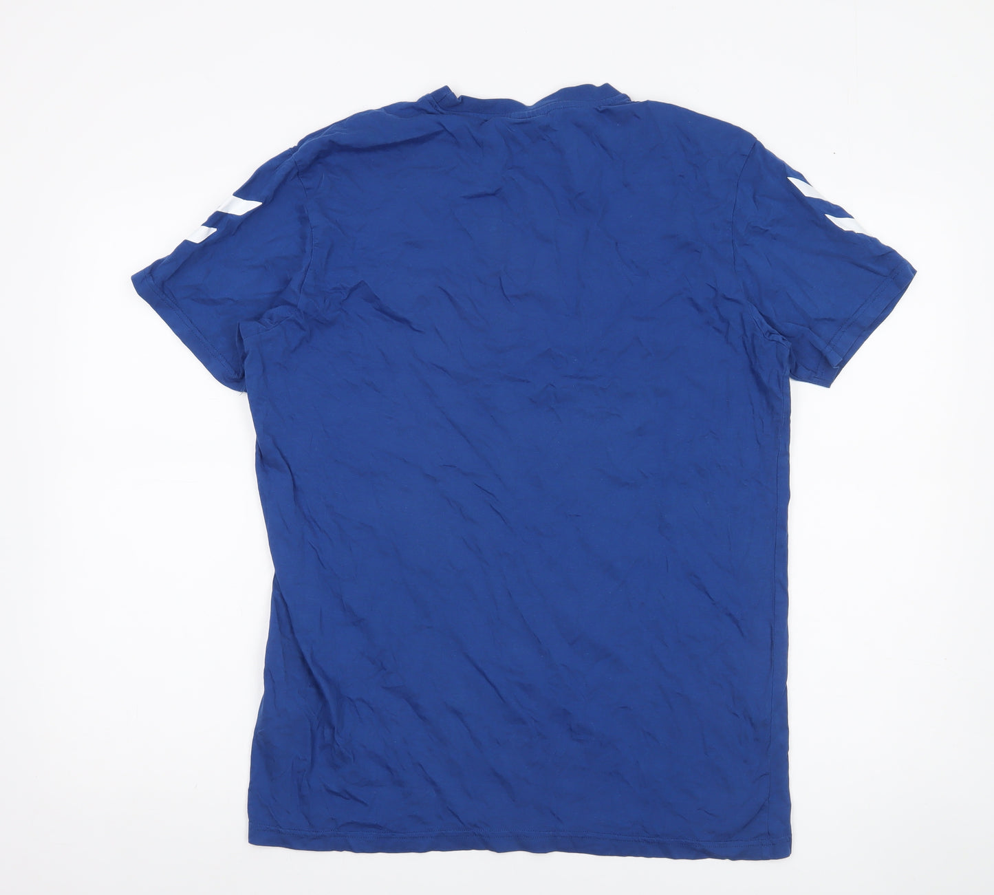 Hummel Men’s Blue Crew Neck Sports T-Shirt Size L Cotton
