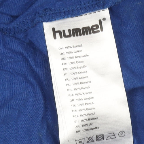 Hummel Men’s Blue Crew Neck Sports T-Shirt Size L Cotton