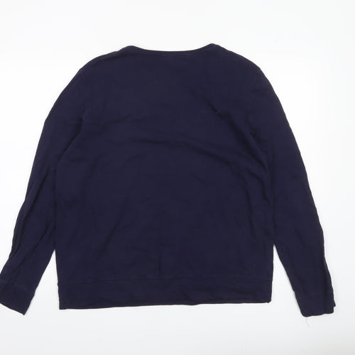 Dorothy Perkins Womens Navy Blue Bear Print Sweatshirt UK 18