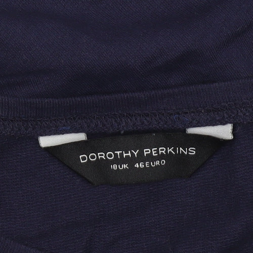 Dorothy Perkins Womens Navy Blue Bear Print Sweatshirt UK 18