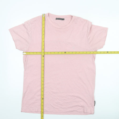 French Connection Men's Pink XL Crew Neck Cotton Blend T-Shirt