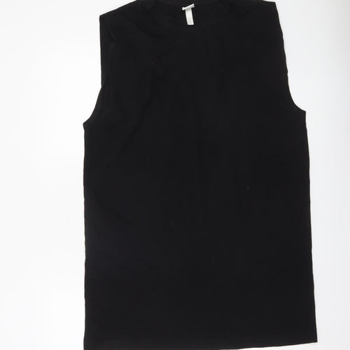 H&M Women’s Black Cotton Tank Dress Size 12 Sleeveless Casual