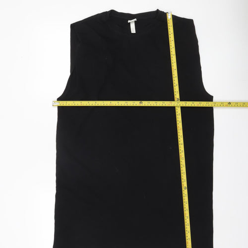 H&M Women’s Black Cotton Tank Dress Size 12 Sleeveless Casual