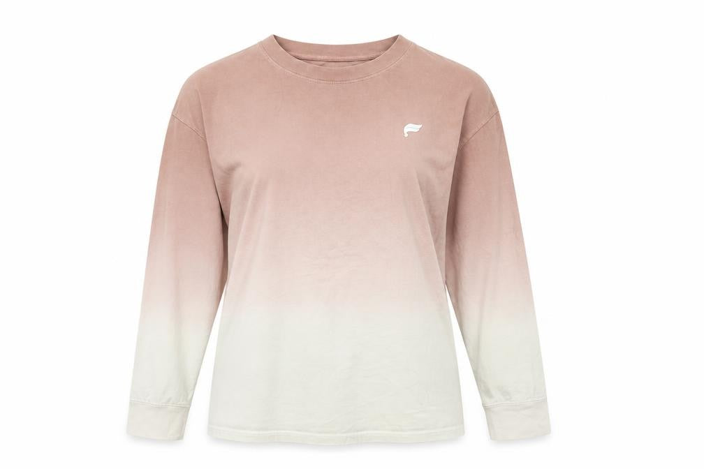 Fabletics Womens Brown XS Long Sleeve Crew Neck Cotton T-Shirt