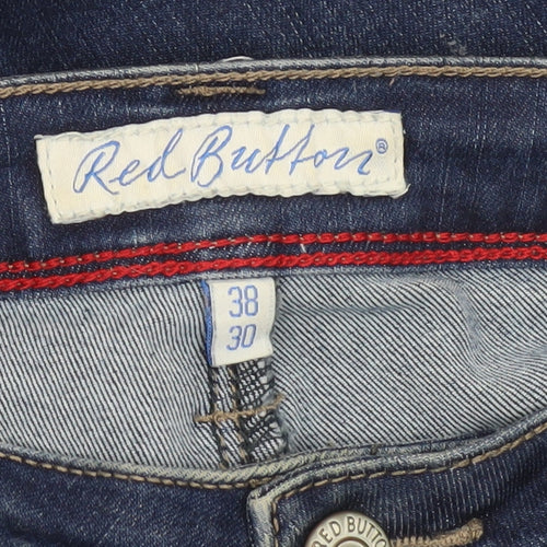 Red Button Men's Blue Straight Leg Jeans 38W 30L Stretch Denim