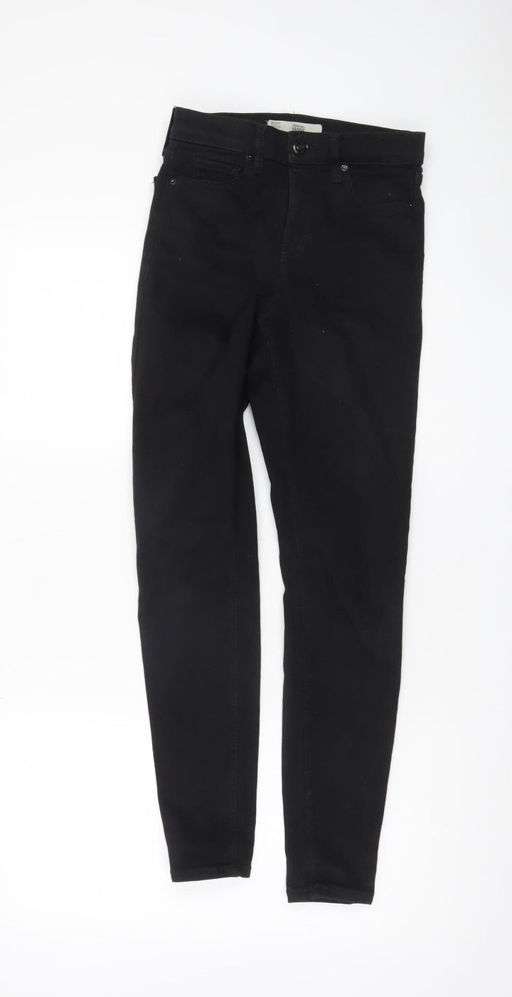 Topshop Women Black Jamie Skinny Jeans Size 8 W25 L32 High Rise