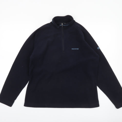 Craghoppers Women’s Black Fleece Sweatshirt UK 12 Half Zip Warm Outdoor Top