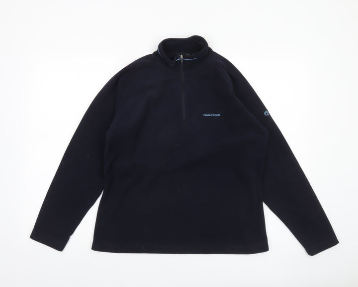 Craghoppers Women’s Black Fleece Sweatshirt UK 12 Half Zip Warm Outdoor Top