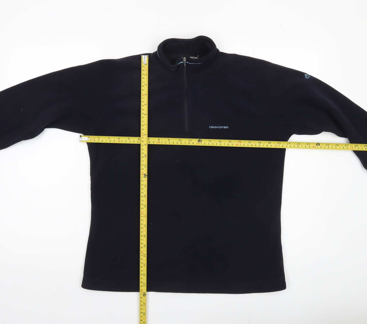 Craghoppers Women’s Black Fleece Sweatshirt UK 12 Half Zip Warm Outdoor Top