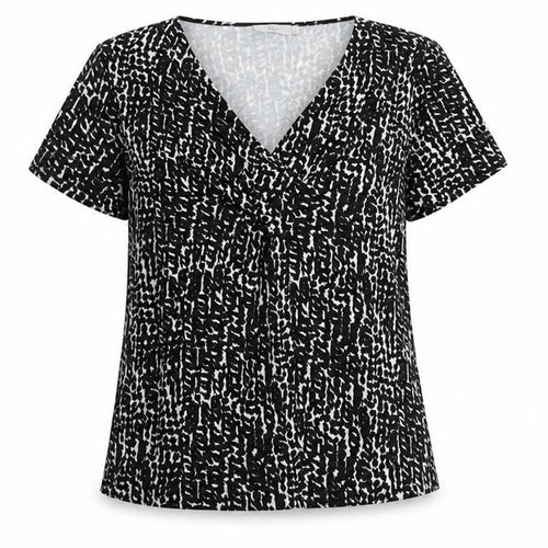 CC Women Black Animal Print V-Neck Tunic Blouse Size L