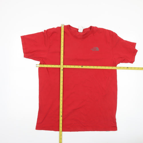 The North Face Mens Red Cotton Crew Neck Short Sleeve T-Shirt Size L