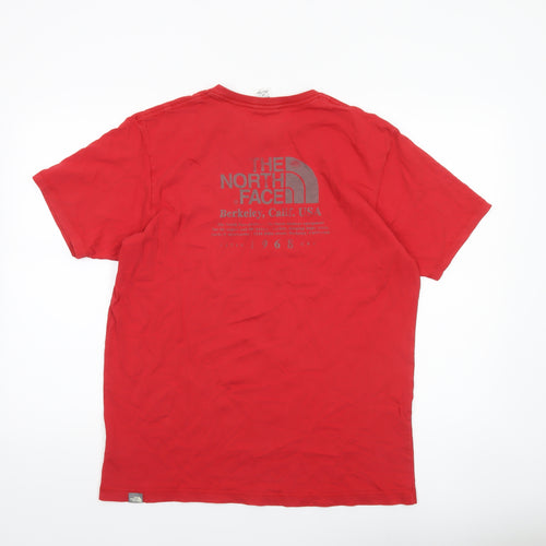 The North Face Mens Red Cotton Crew Neck Short Sleeve T-Shirt Size L
