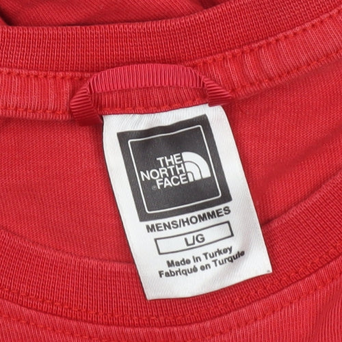 The North Face Mens Red Cotton Crew Neck Short Sleeve T-Shirt Size L