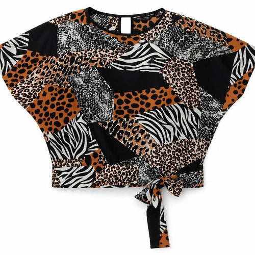 Dorothy Perkins Womens Multicoloured Animal Print Wrap Blouse UK 10