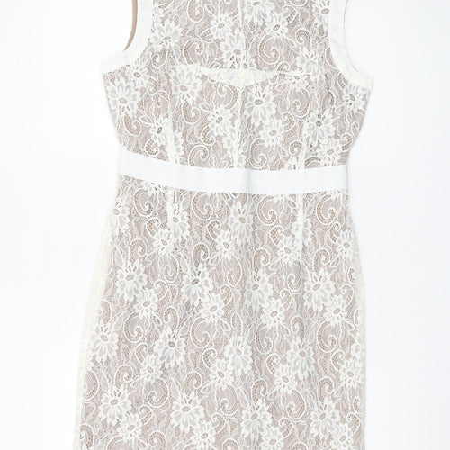 Fran & Jane Women’s Ivory Lace Sheath Dress Size 10 Wedding Party