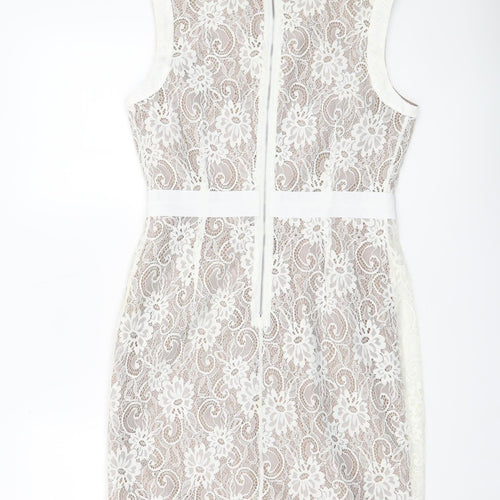 Fran & Jane Women’s Ivory Lace Sheath Dress Size 10 Wedding Party