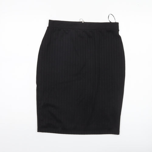 Savida Women Black Pencil Skirt M Knee Length Zip Workwear