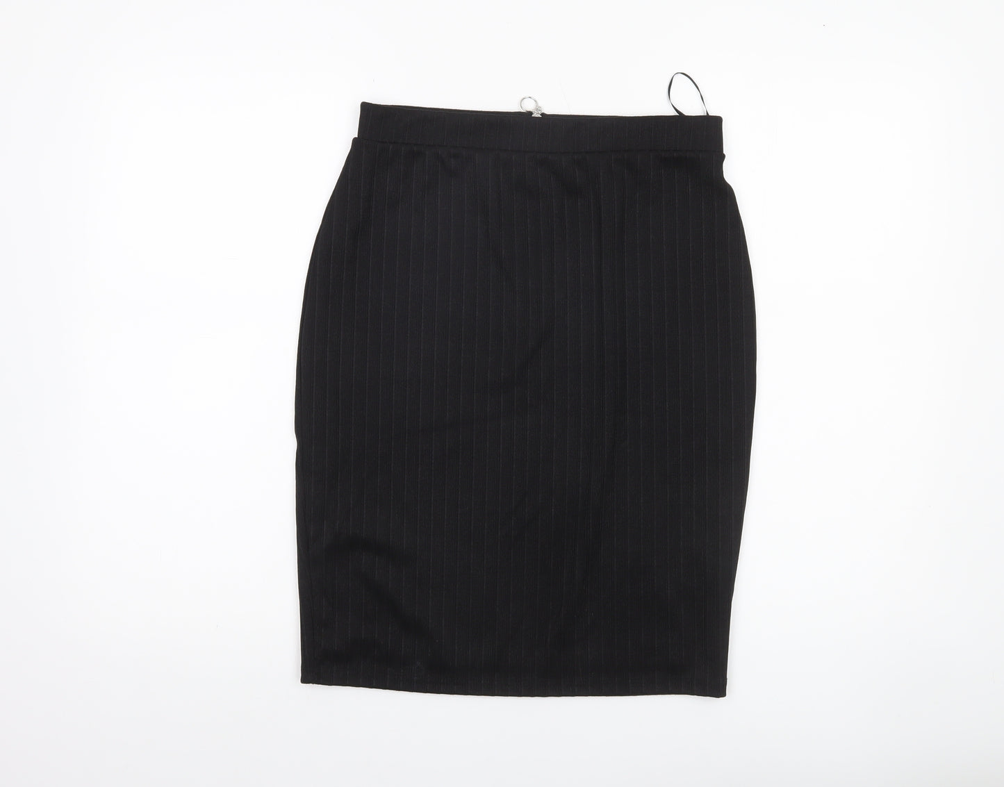 Savida Women Black Pencil Skirt M Knee Length Zip Workwear